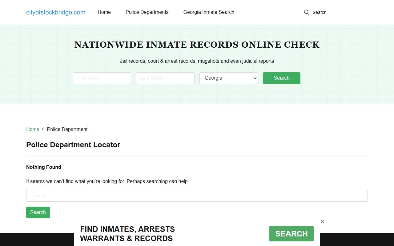 Stockbridge Police Department website for recent arrests in Stockbridge Georgia