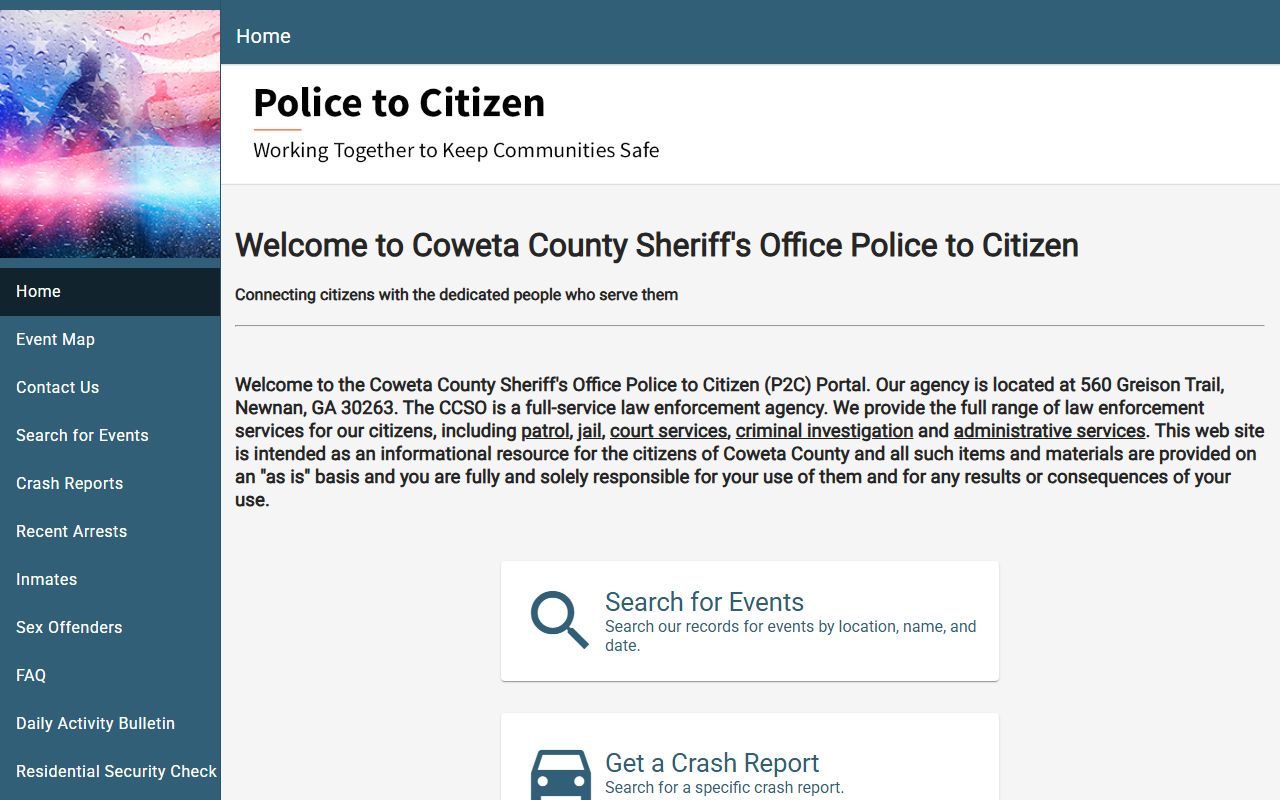 Coweta County Police to Citizen portal for recent arrest records