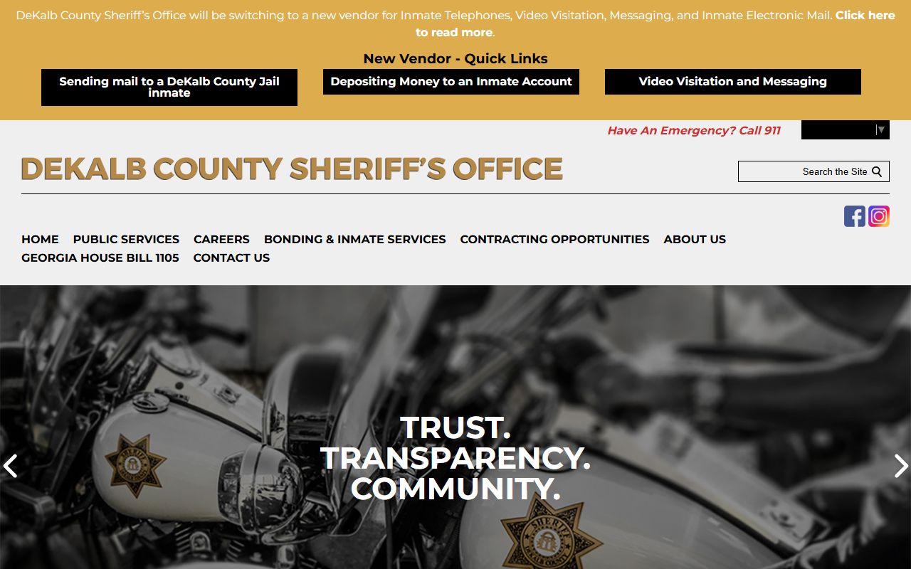 DeKalb County Sheriff office website for arrest records