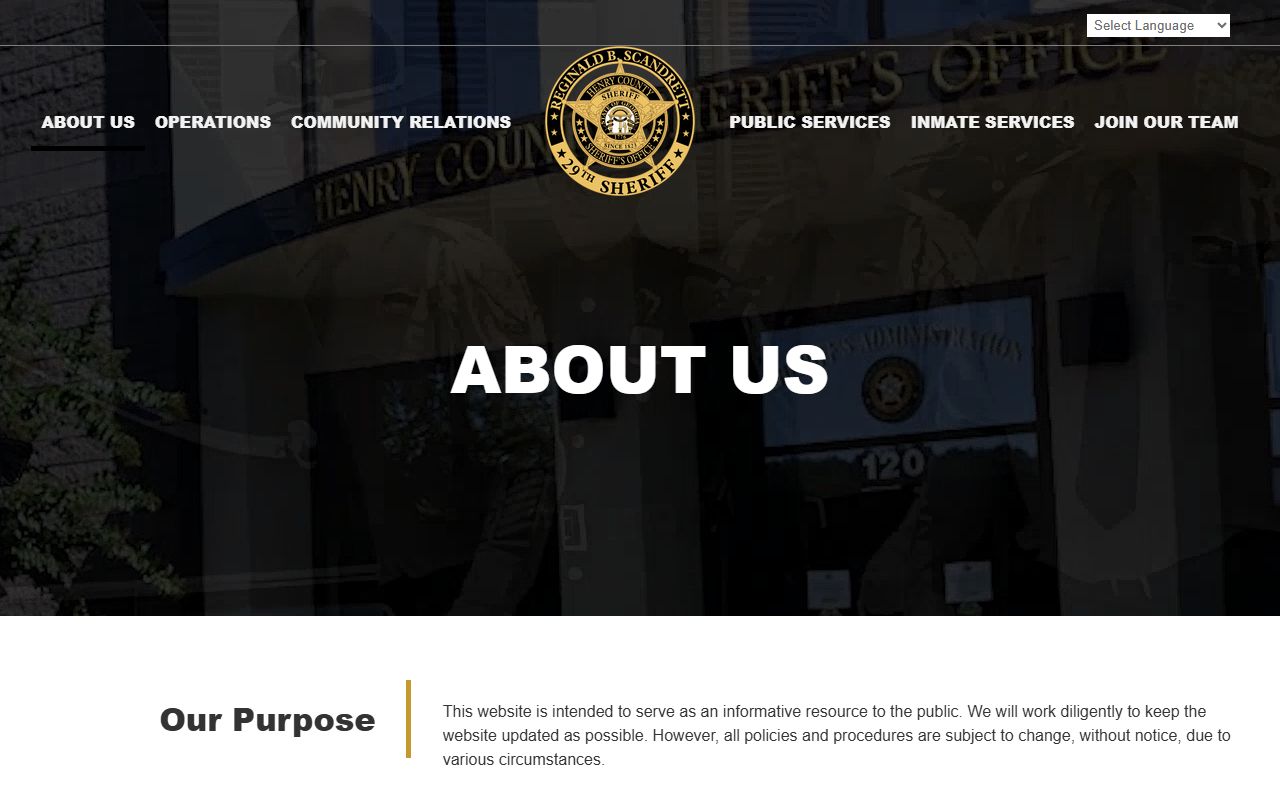 Henry County Sheriff about page and recent arrest information